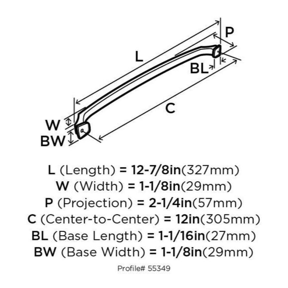Amerock BP55349GB Revitalize Collection 12 (305mm) Appliance Pull Gilded Bronze - Picture 2 of 7